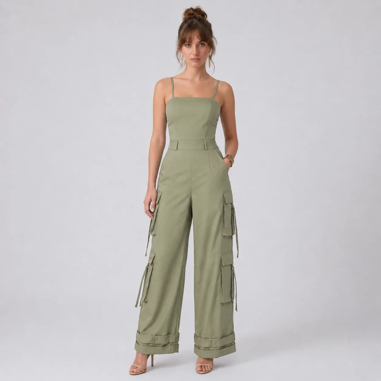 Cargo Wide Leg Jumpsuit WHD0606215