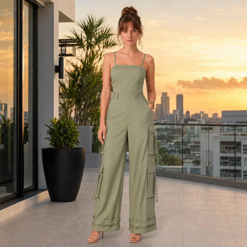 Cargo Wide Leg Jumpsuit WHD0606215