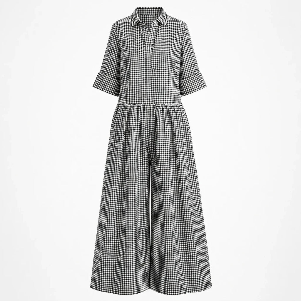 Gingham Wide Leg Jumpsuit WHD0606218