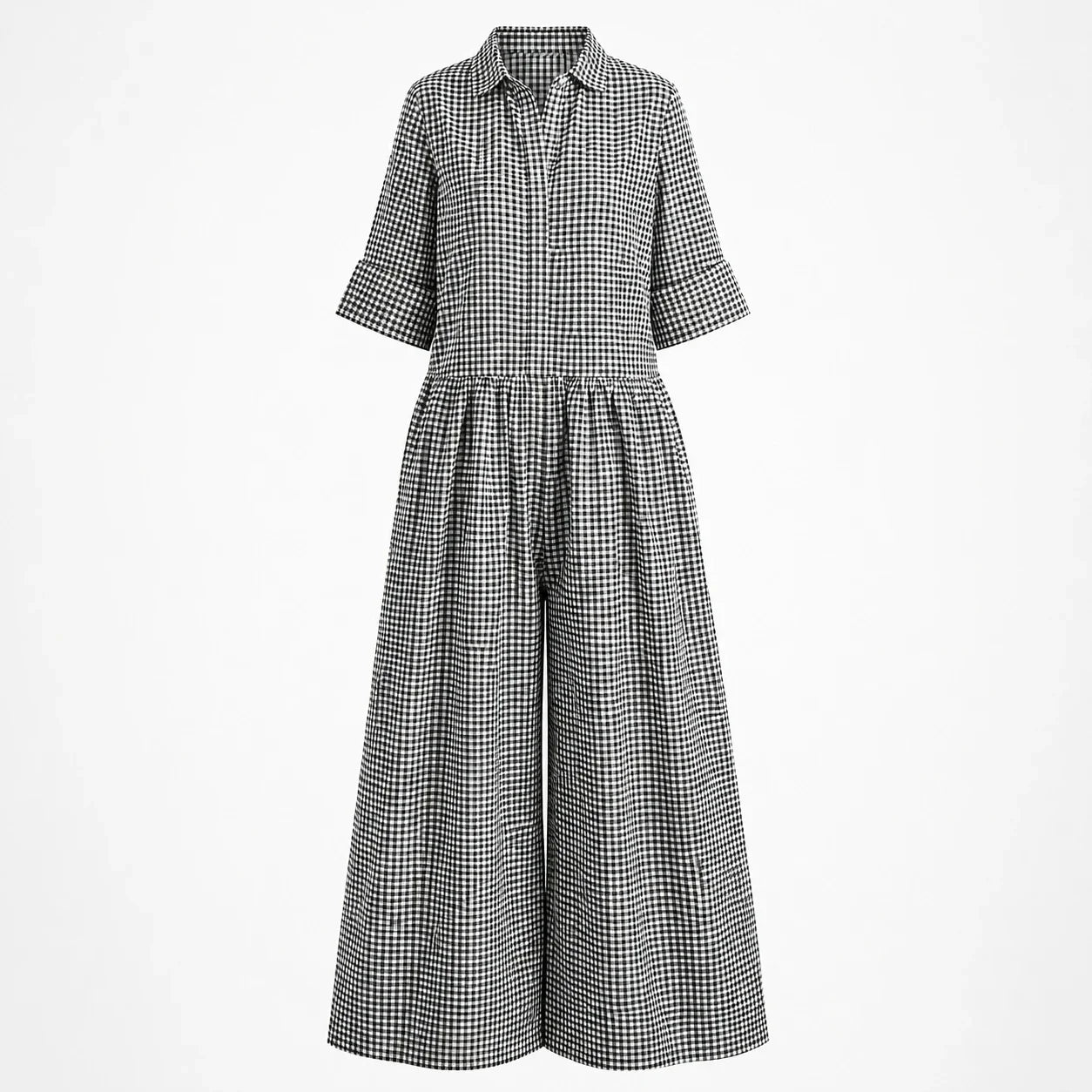 Gingham Wide Leg Jumpsuit WHD0606218