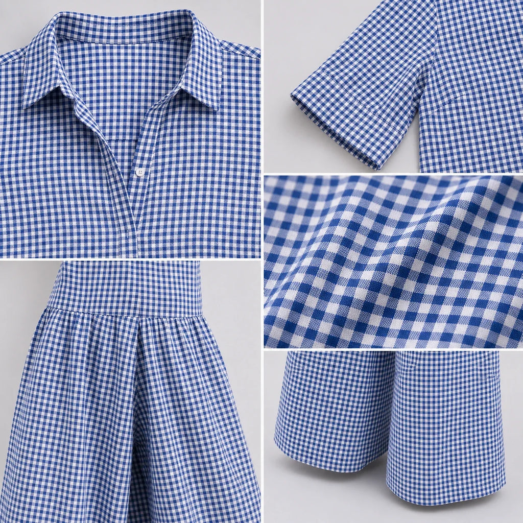 Gingham Wide Leg Jumpsuit WHD0606218