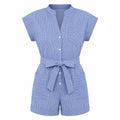 Striped Tie-Waist Romper WHD0606219