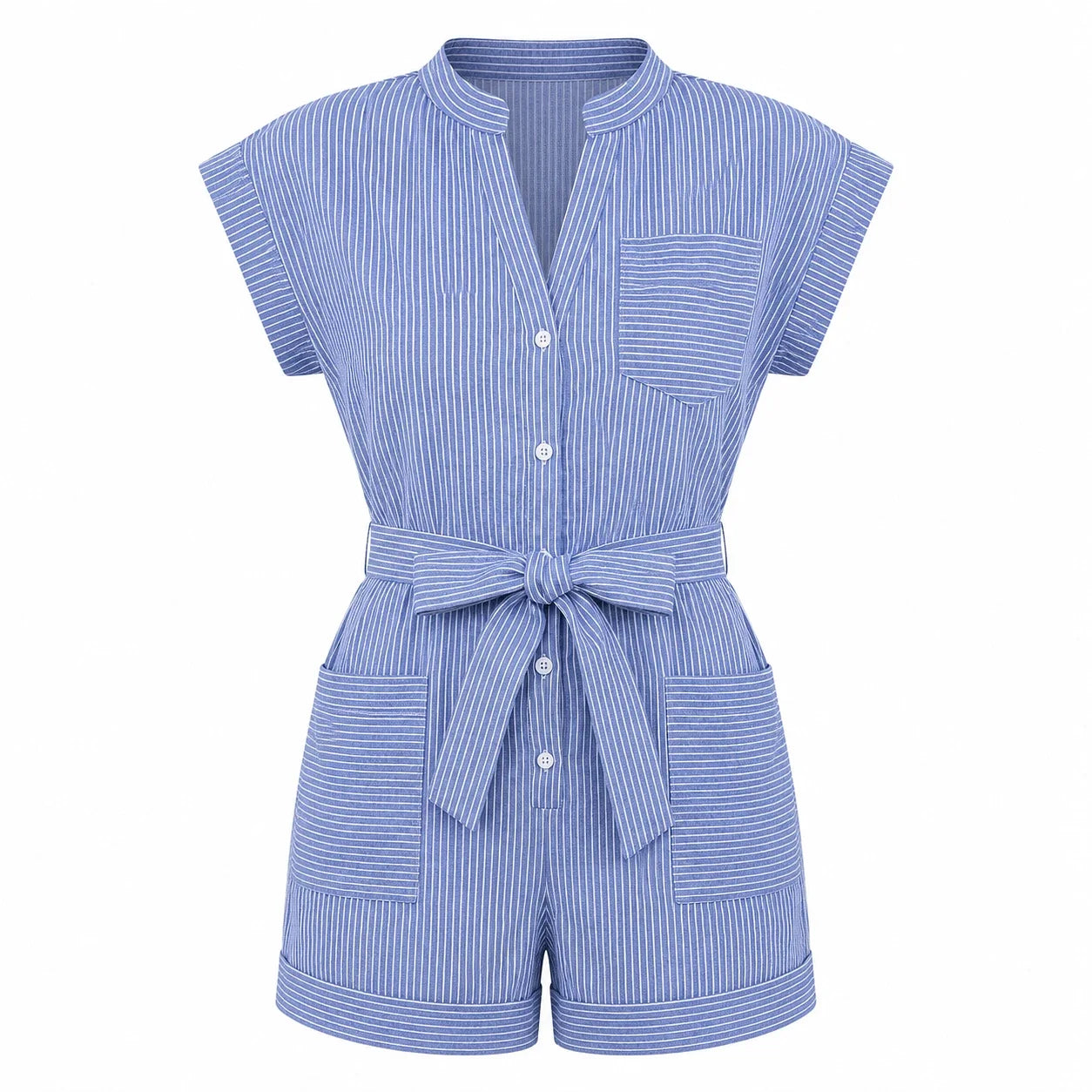 Striped Tie-Waist Romper WHD0606219