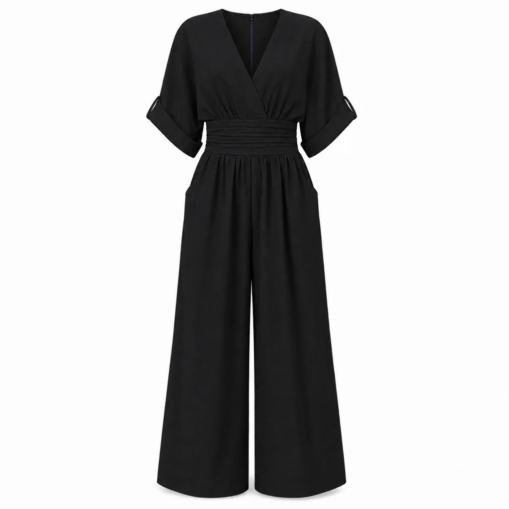 Sheer Overlay Black Jumpsuit WHD0606220