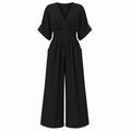 Sheer Overlay Black Jumpsuit WHD0606220