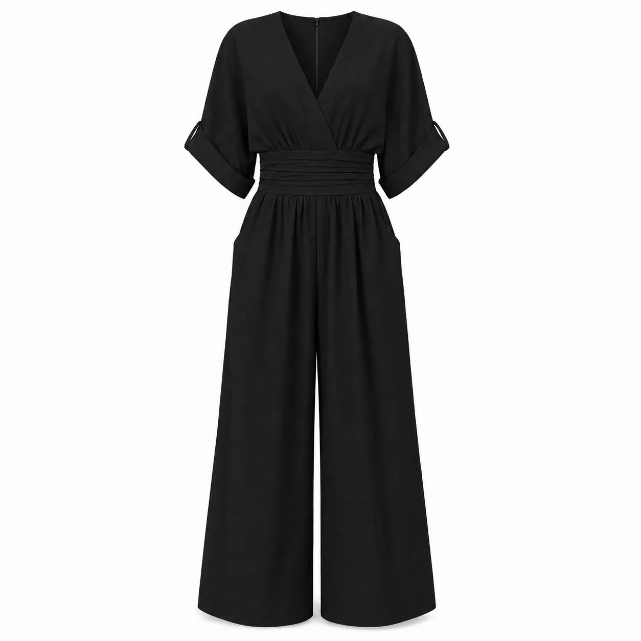 Sheer Overlay Black Jumpsuit WHD0606220