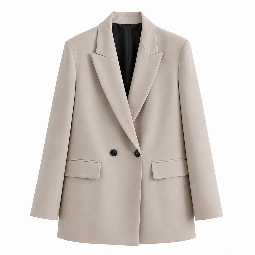 Double-Breasted Beige Blazer WHD0606228