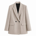 Double-Breasted Beige Blazer WHD0606228