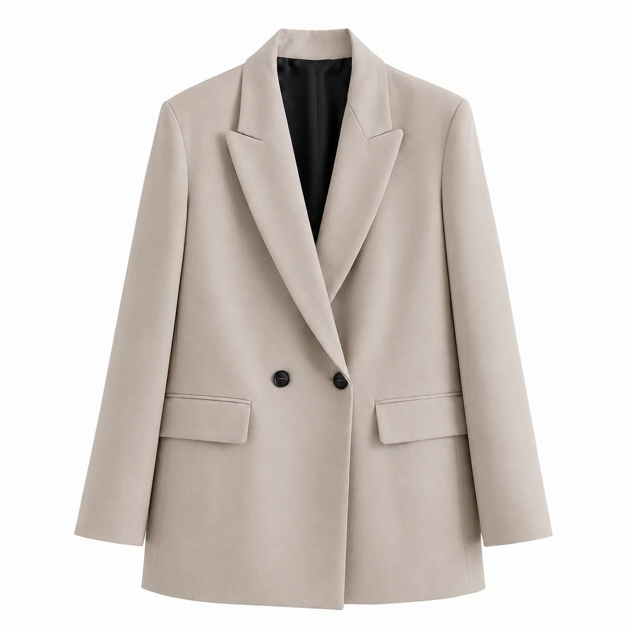 Double-Breasted Beige Blazer WHD0606228