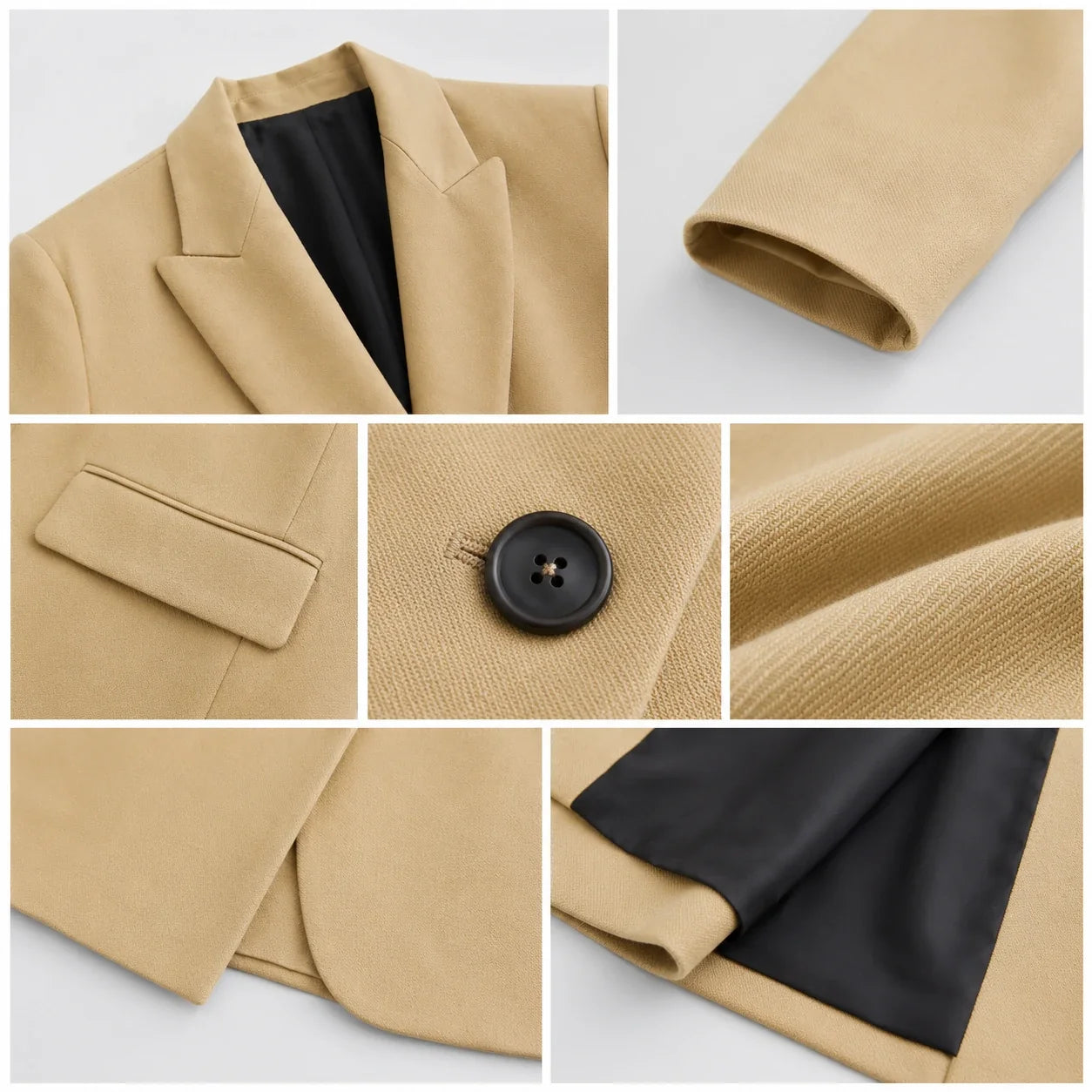 Double-Breasted Beige Blazer WHD0606228