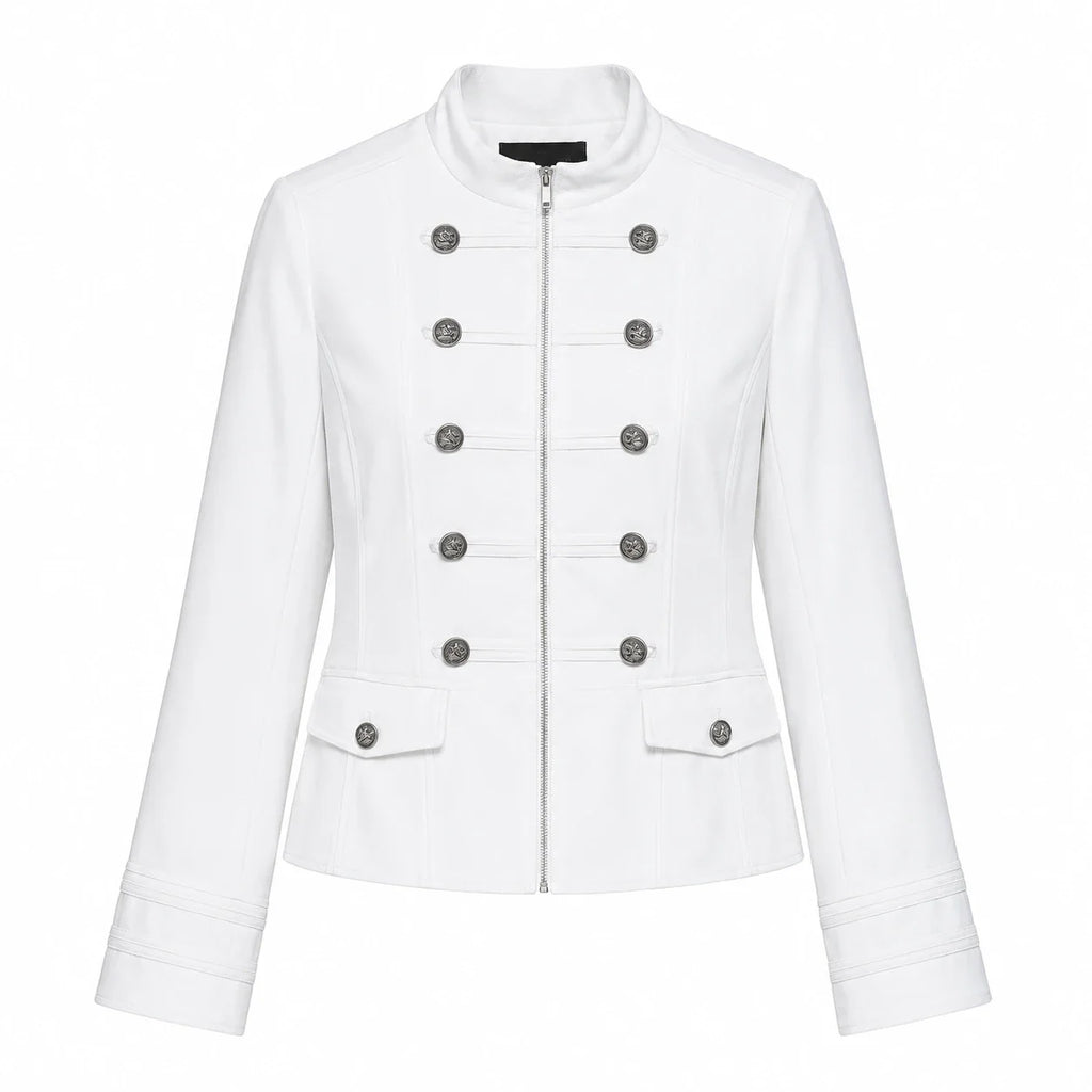 Military Button Zip Jacket WHD0606229