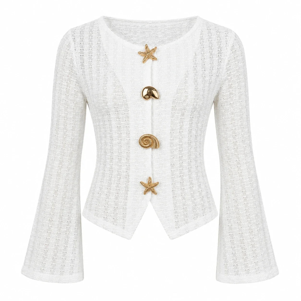 Shell Button Knit Cardigan WHD0606230