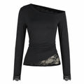 Asymmetric Lace Panel Top WHD0606231