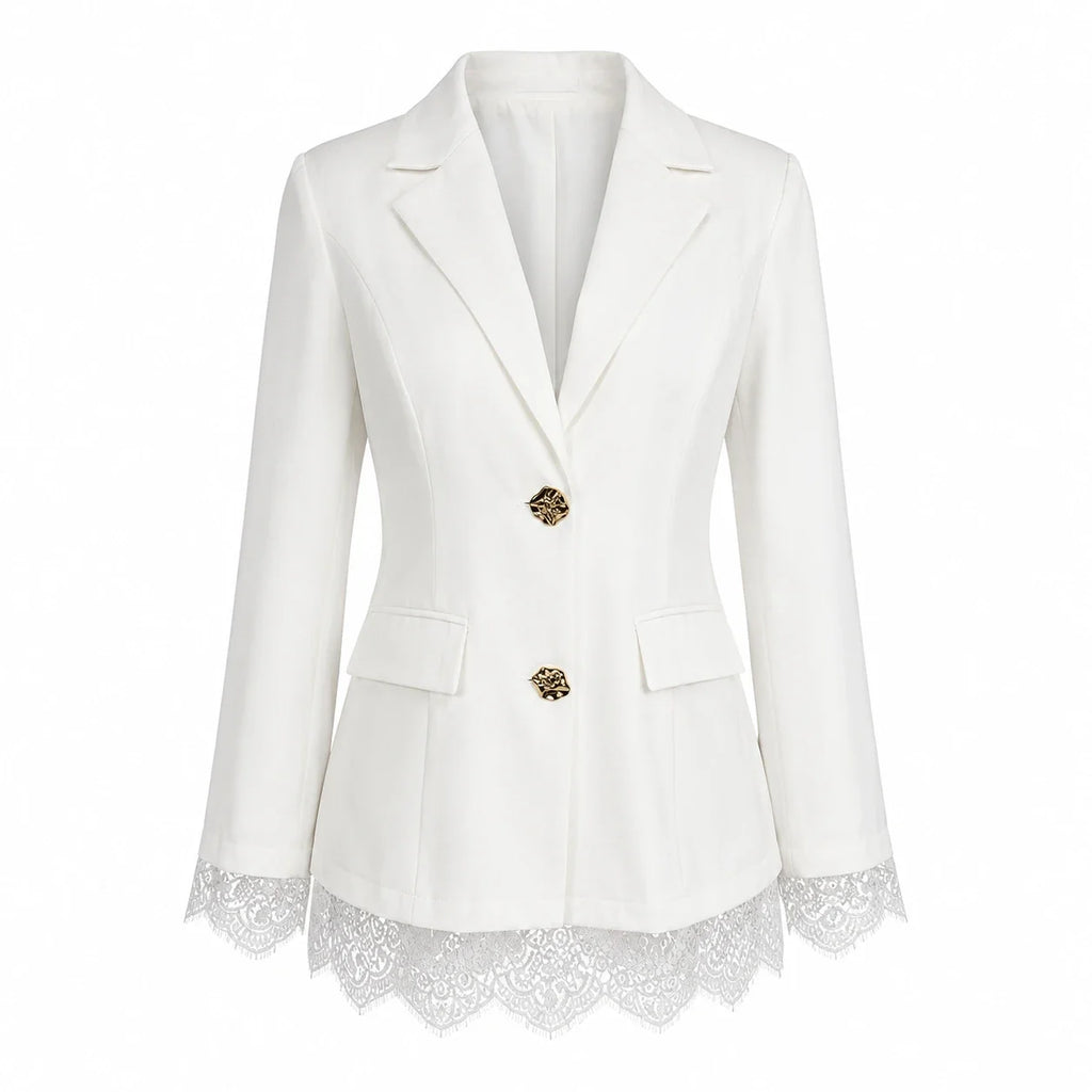 Lace Hem Tailored Blazer WHD0606232