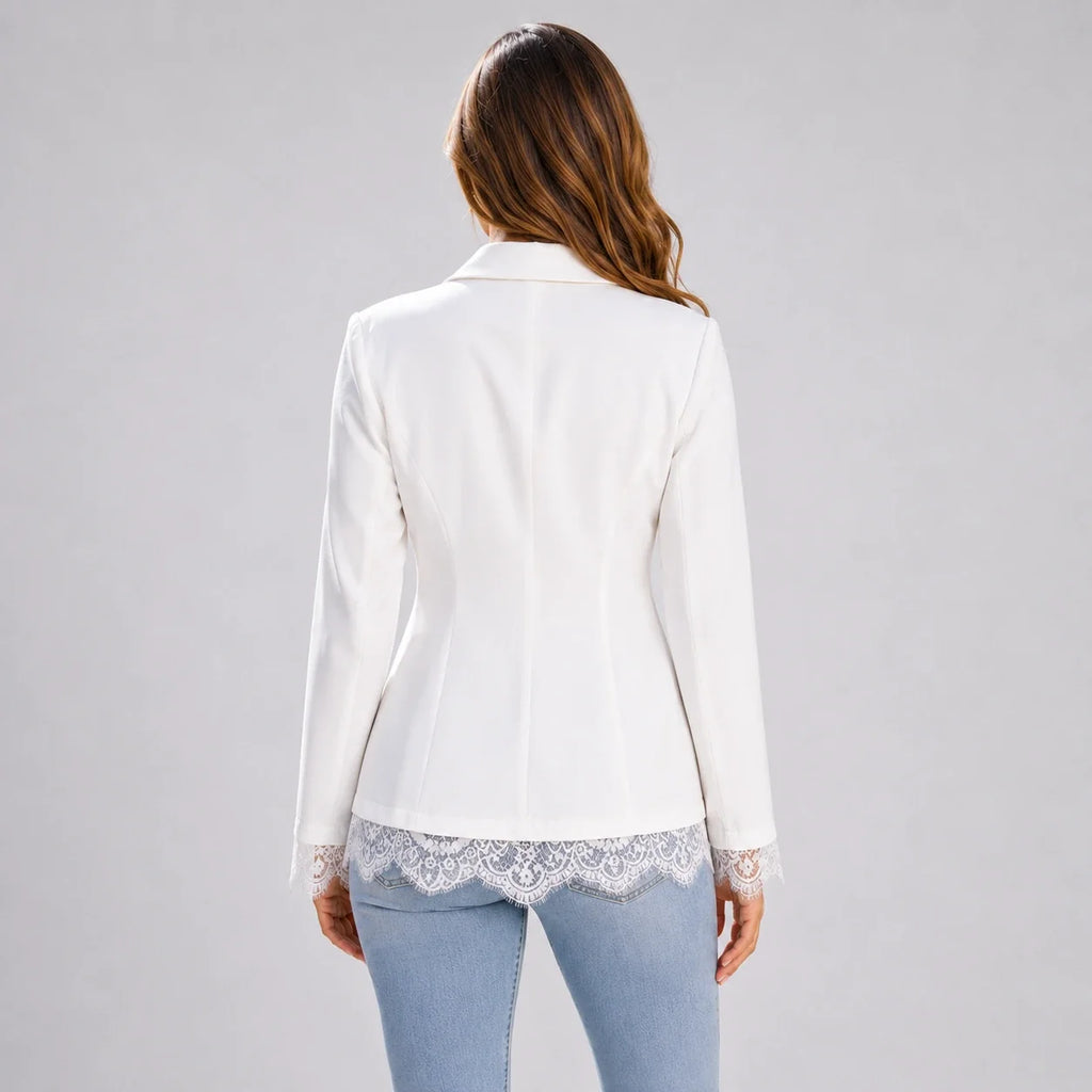 Lace Hem Tailored Blazer WHD0606232