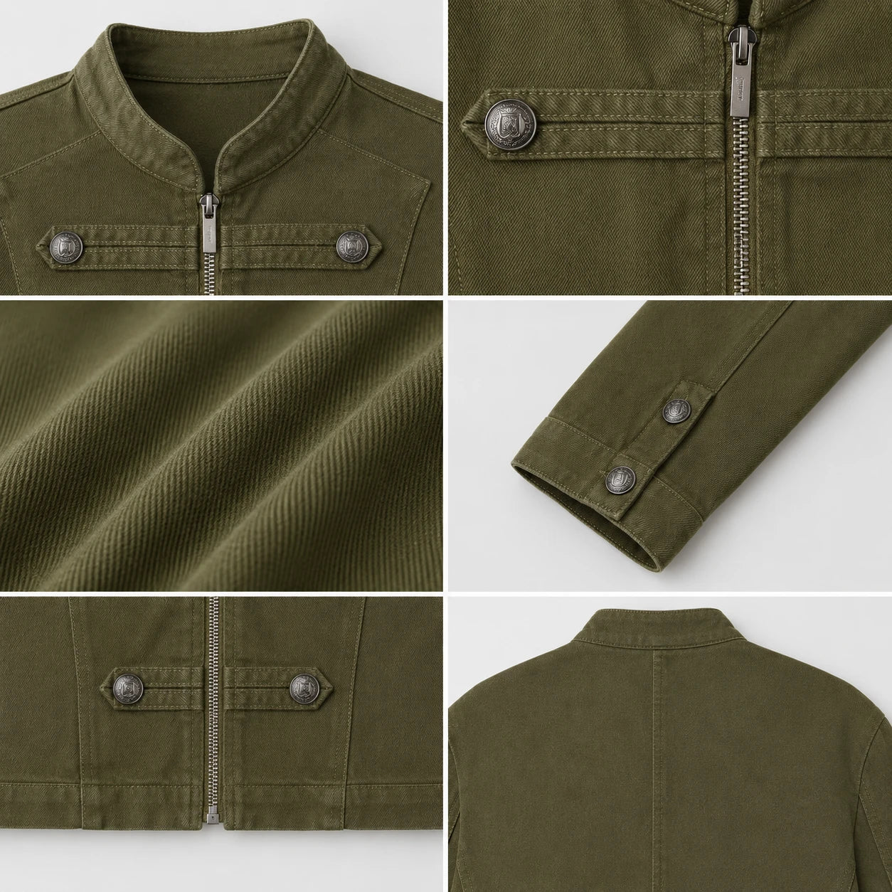 Military Button Cropped Jacket WHD0606233