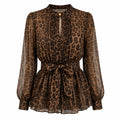 Leopard Tie-Waist Blouse WHD0606234
