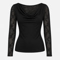 Lace Sleeve Cowl Top WHD0606235