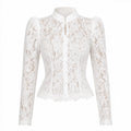 Scalloped Lace Button Blouse WHD0606236
