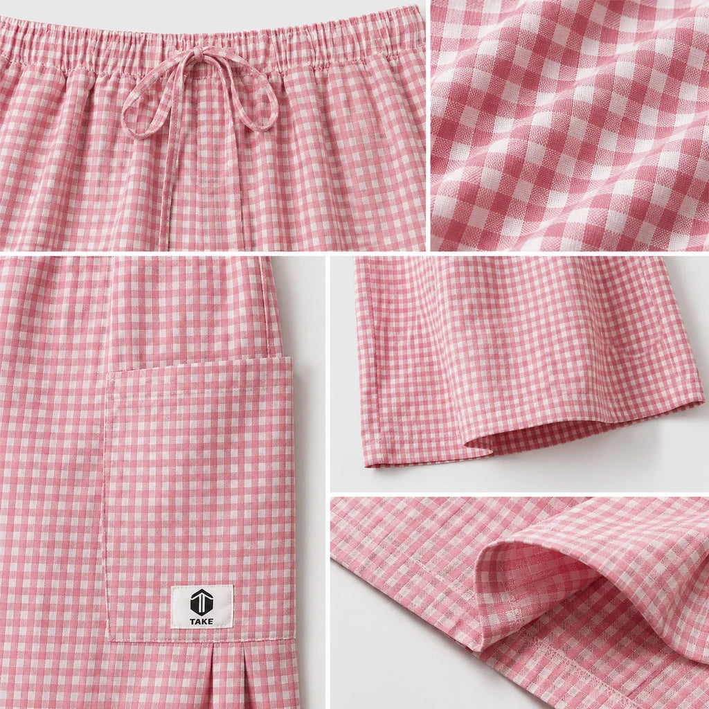 Gingham Wide Leg Pants WHD0606237
