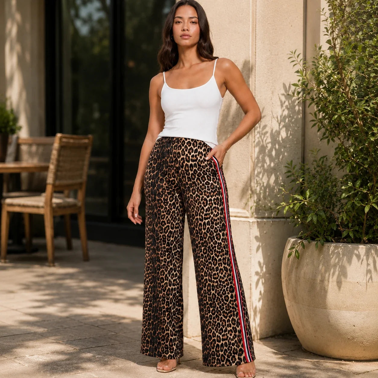 Leopard Side Stripe Pants WHD0606238