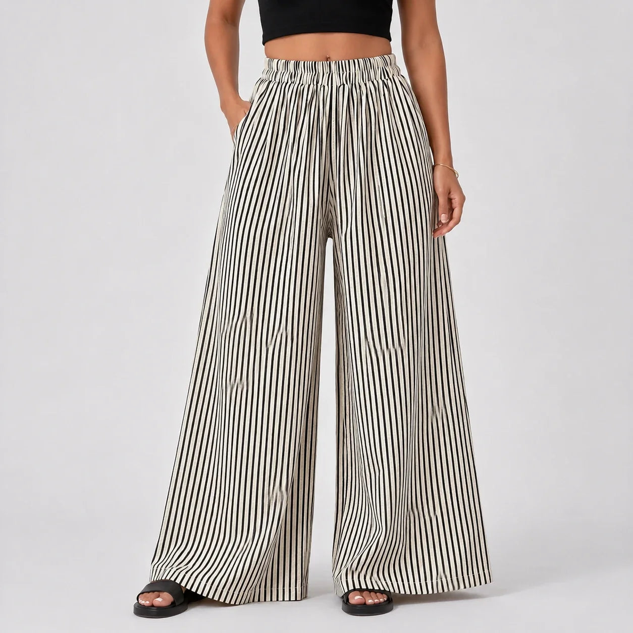 Striped Wide Leg Pants WHD0606239