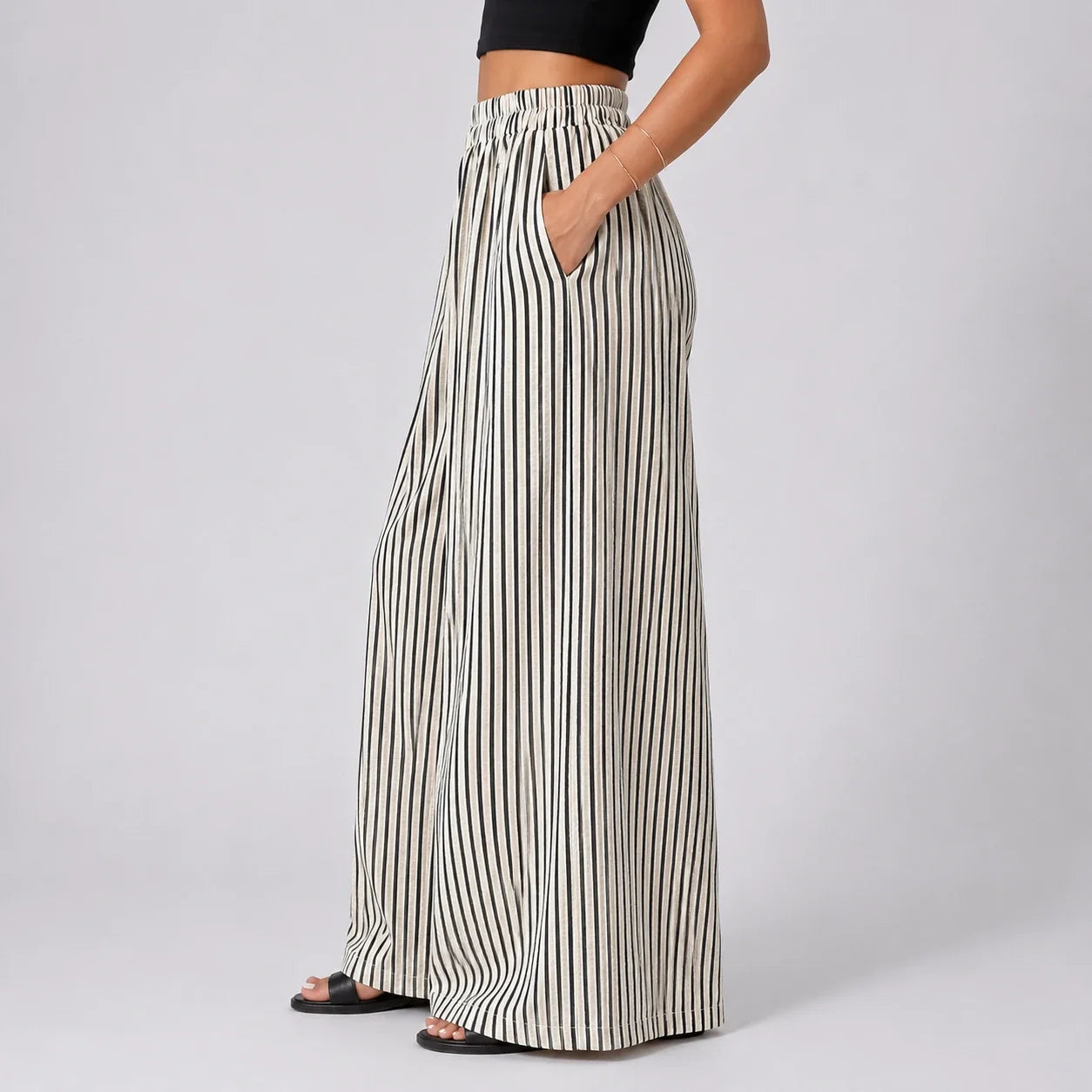 Striped Wide Leg Pants WHD0606239