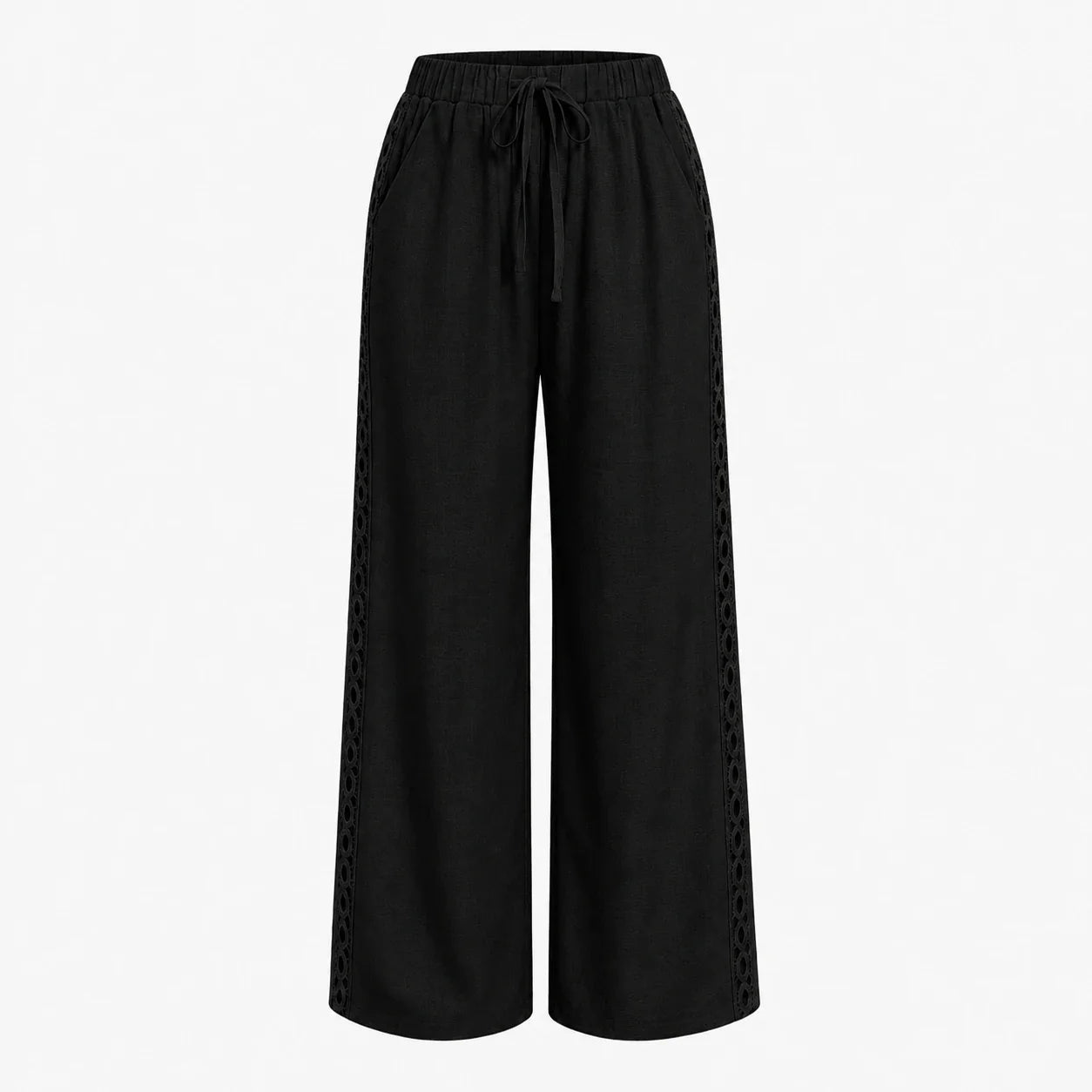 Lace Trim Drawstring Pants WHD0606240