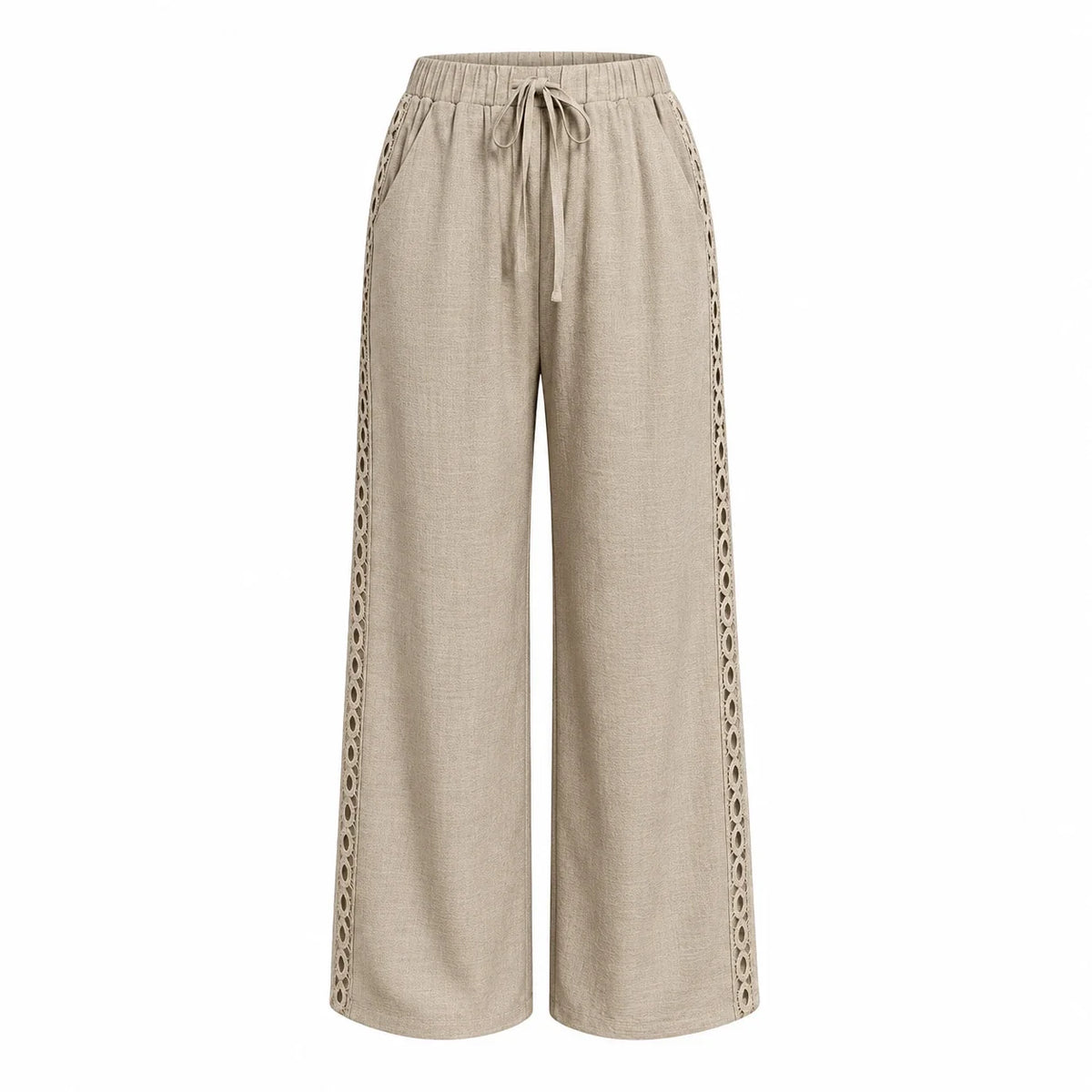 Lace Trim Drawstring Pants WHD0606240
