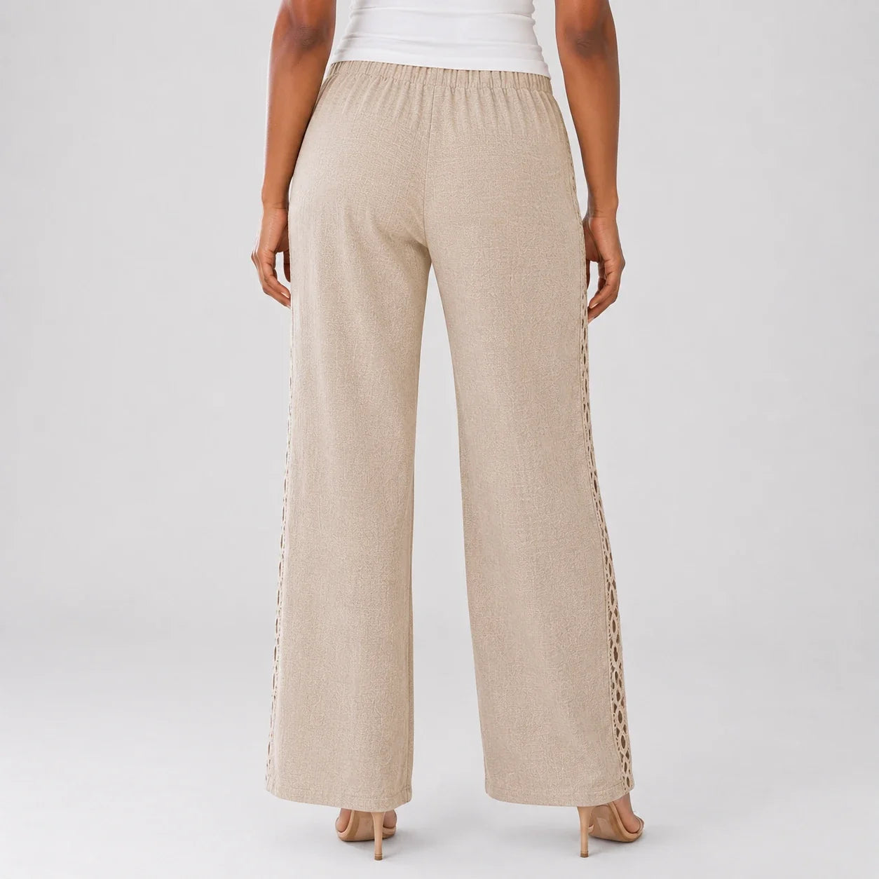 Lace Trim Drawstring Pants WHD0606240