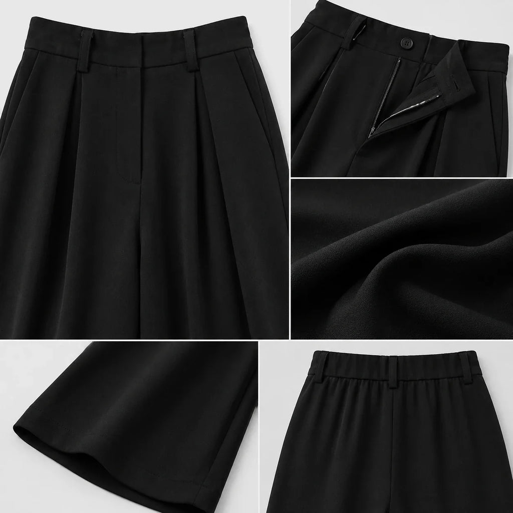 Pleated Wide Leg Pants WHD0606241