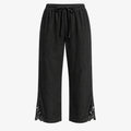 Lace Hem Drawstring Pants WHD0606242