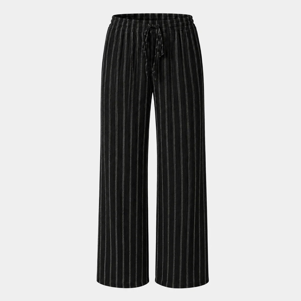 Striped Drawstring Wide Leg Pants WHD0606244