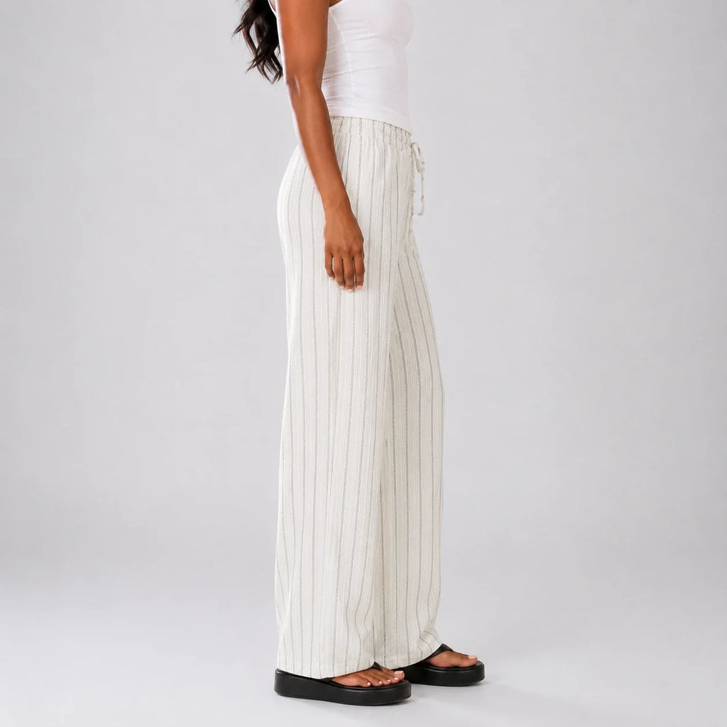Striped Drawstring Wide Leg Pants WHD0606244