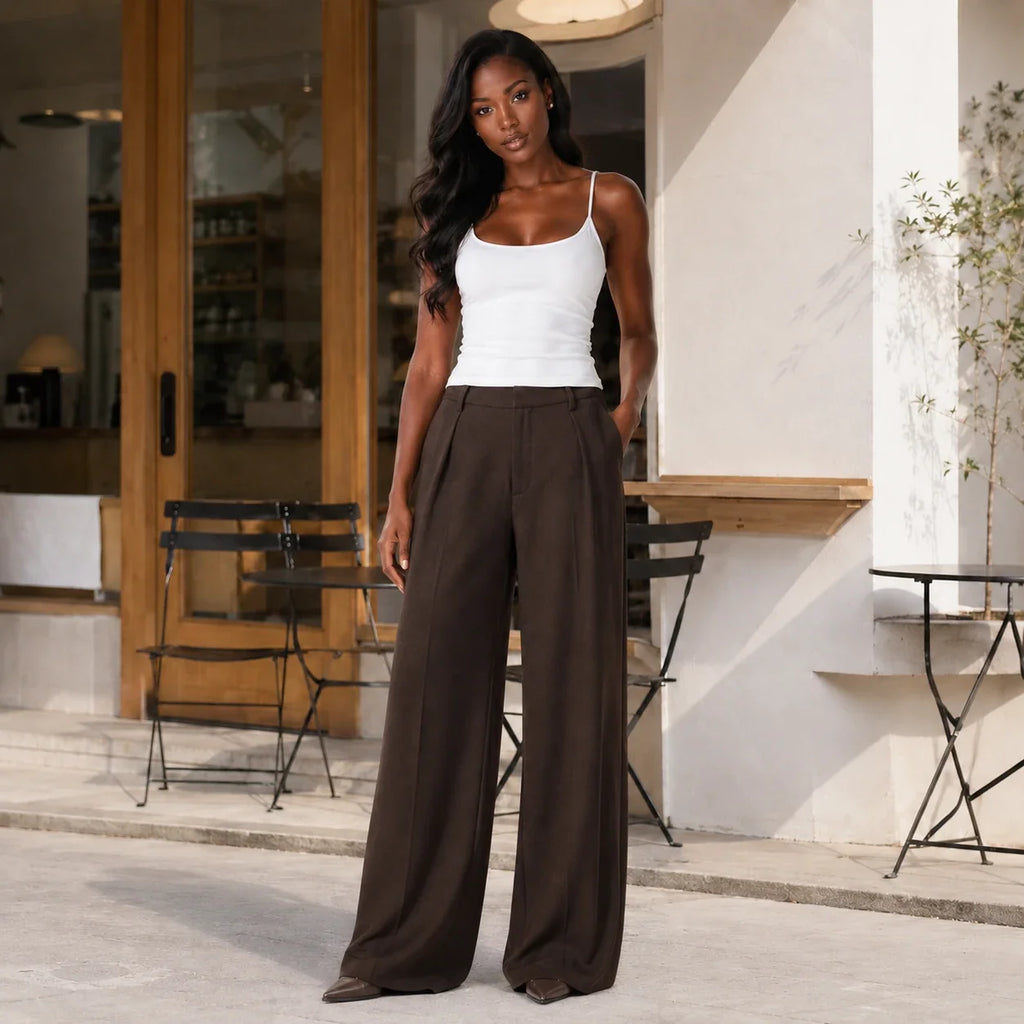 High Waist Wide Leg Pants WHD0606246