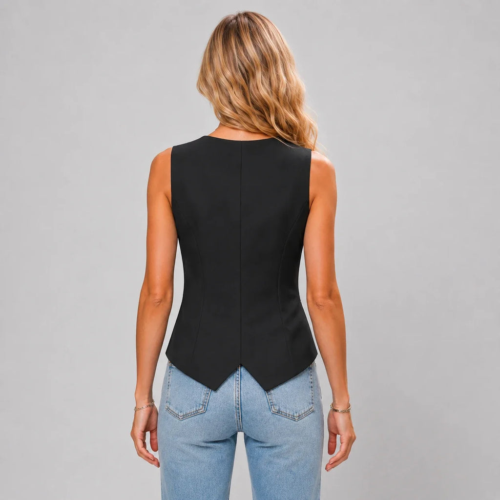 Tailored Button Front Vest WHD0606257
