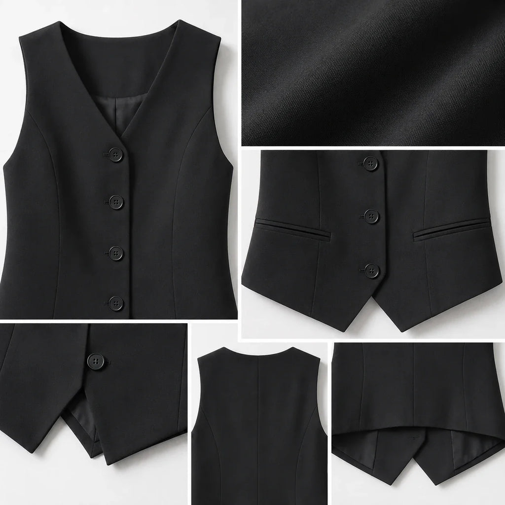 Tailored Button Front Vest WHD0606257
