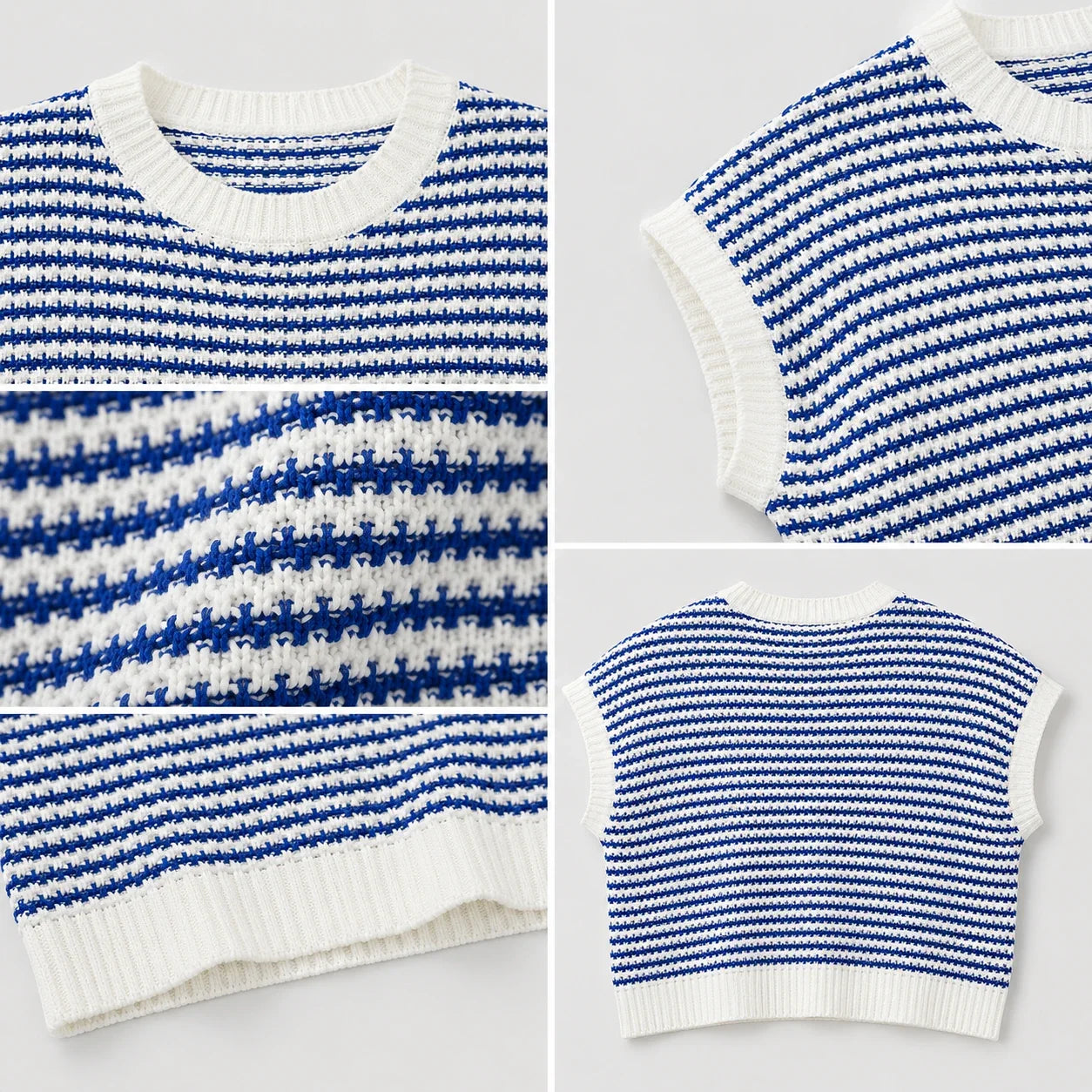Striped Knit Sweater Vest WHD0606258
