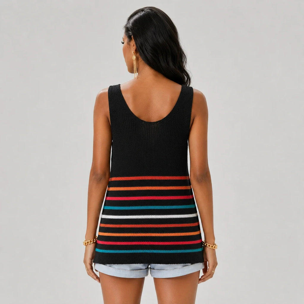 Multicolor Stripe Knit Tank WHD0606260