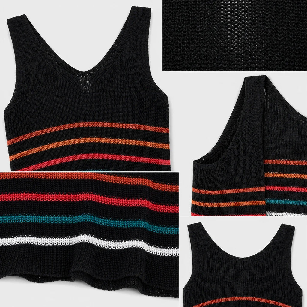 Multicolor Stripe Knit Tank WHD0606260