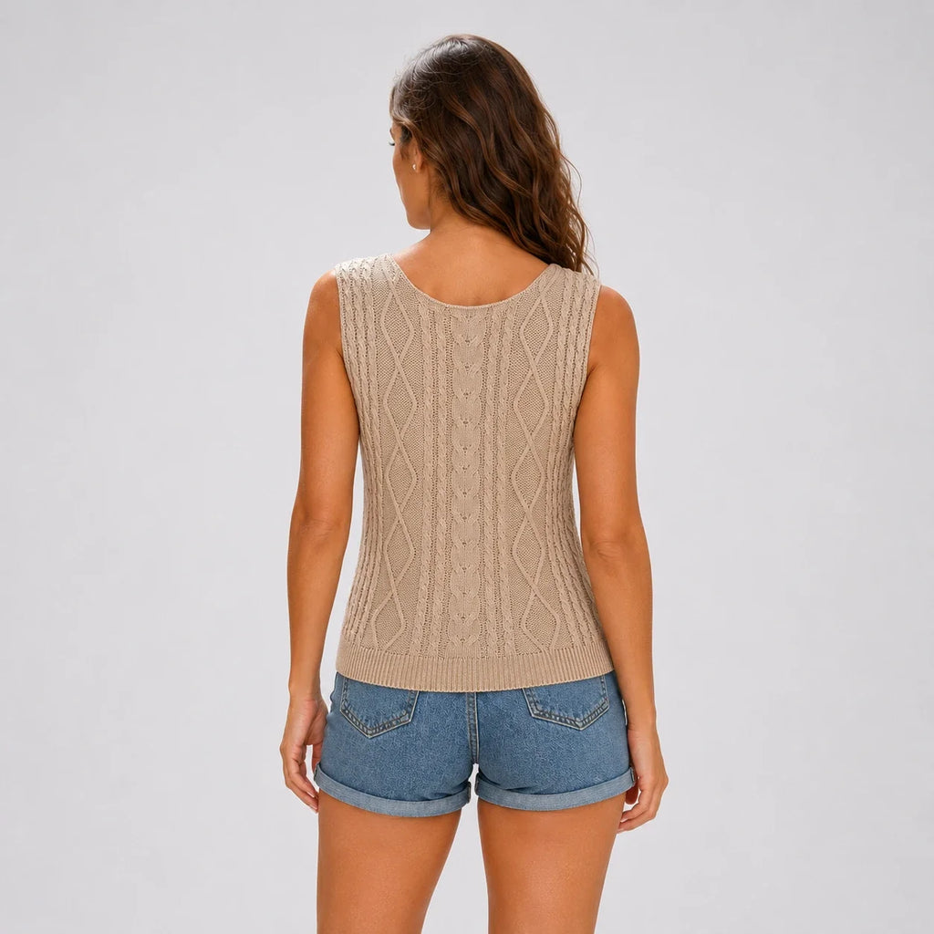 Cable Knit Sleeveless Top WHD0606261