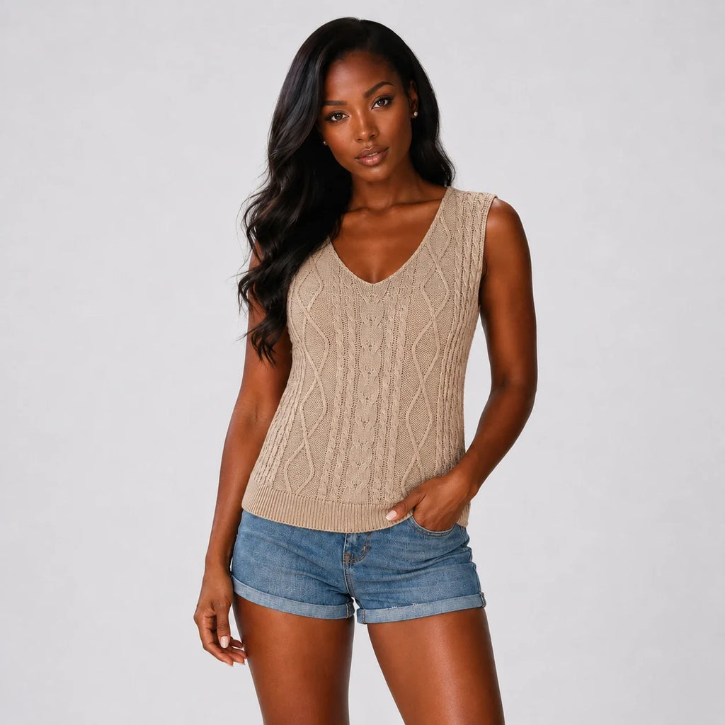 Cable Knit Sleeveless Top WHD0606261
