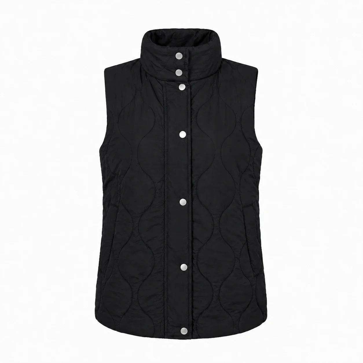 Olive Quilted Snap Vest WHD0606262