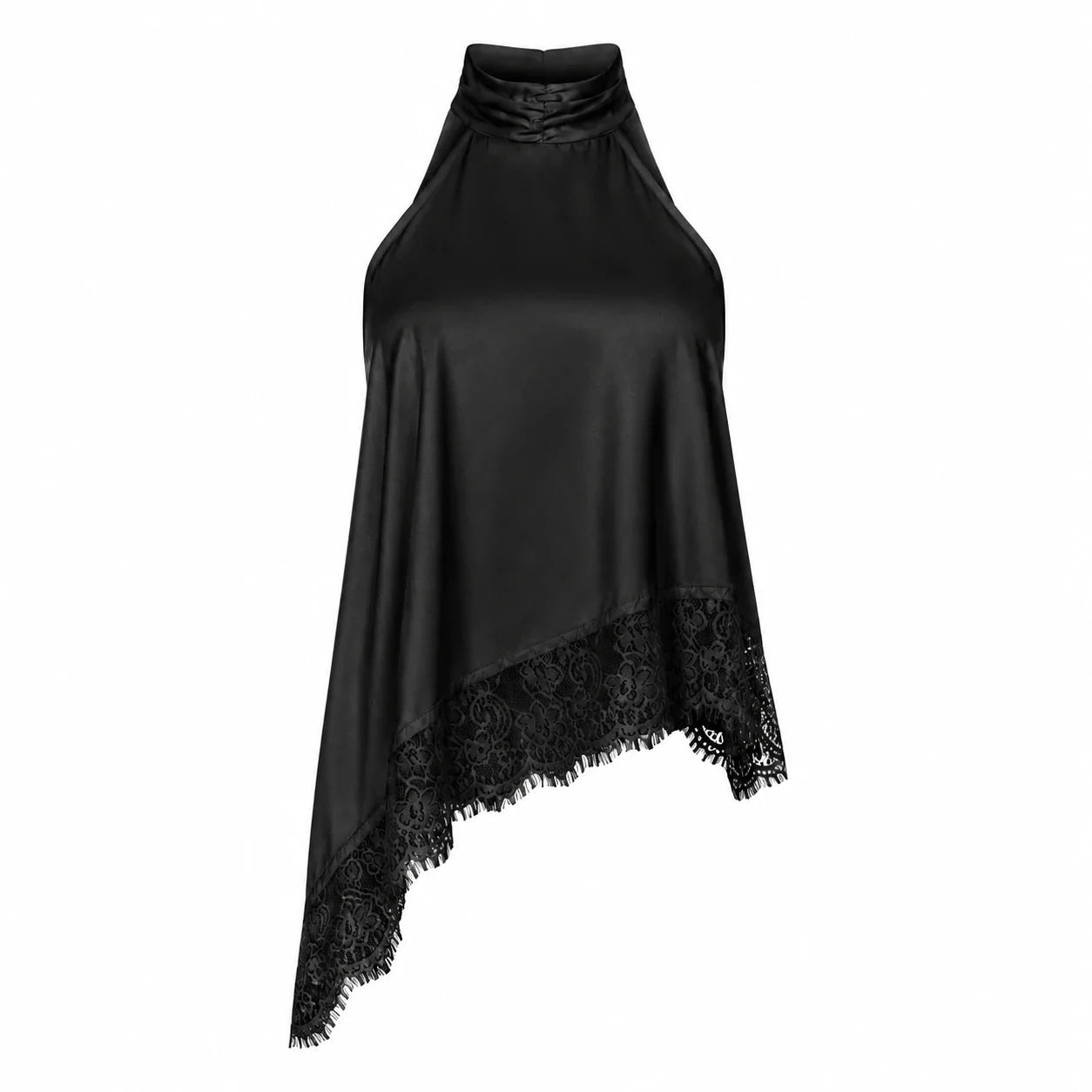 Asymmetric Lace Halter Top WHD0606263