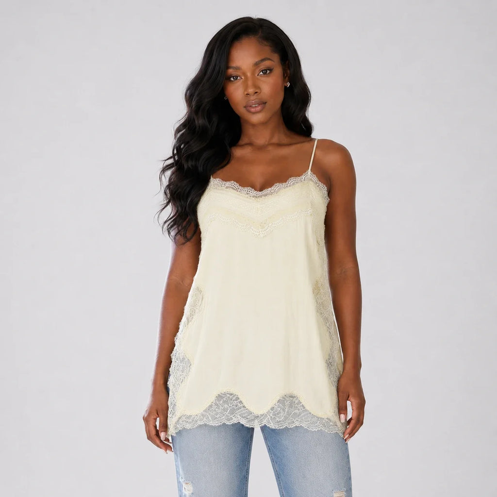 Lace Trim Cami Top WHD0606264