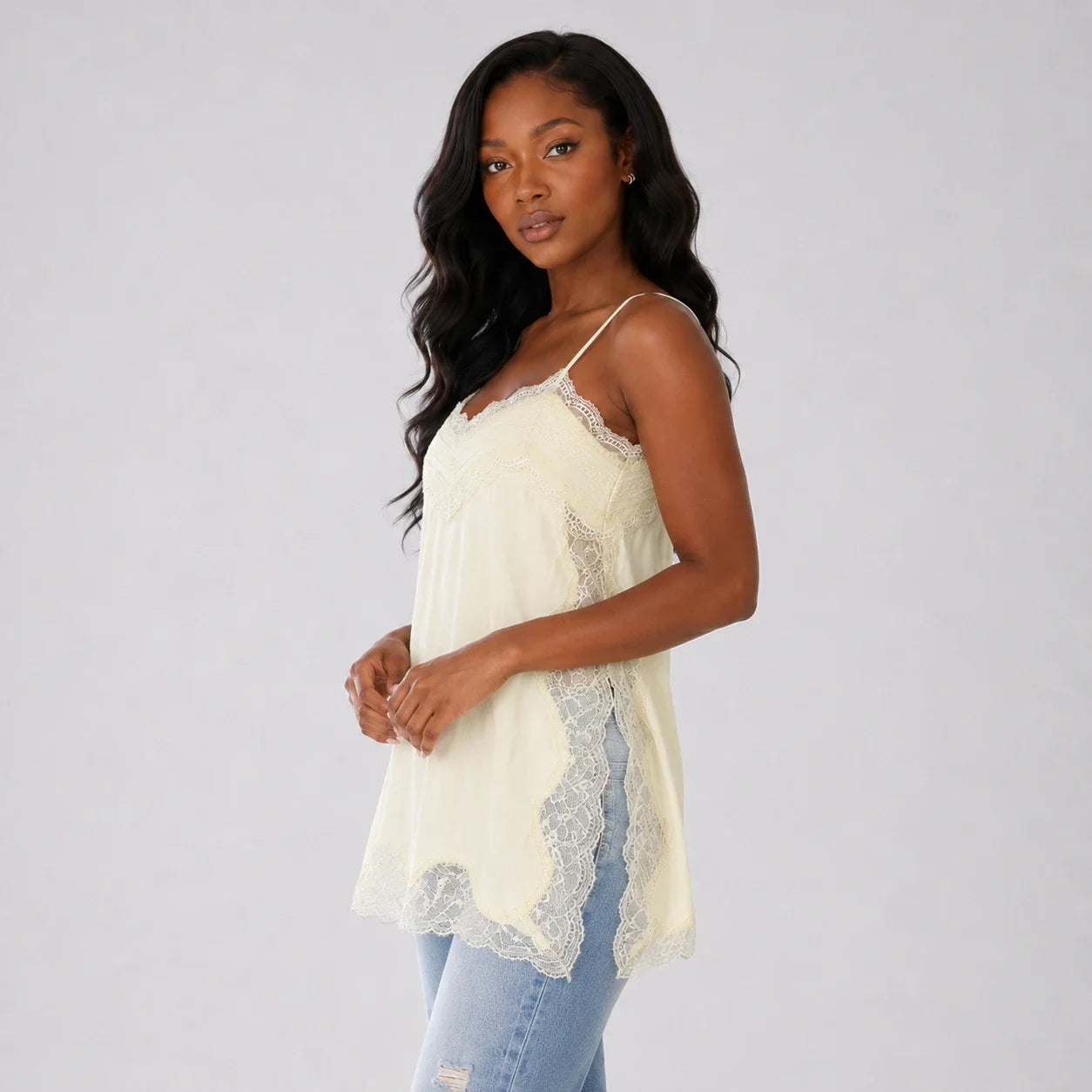 Lace Trim Cami Top WHD0606264