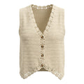 Crochet Button Front Vest WHD0606265