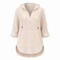 Gauze Hooded Tunic Top WHD0606267