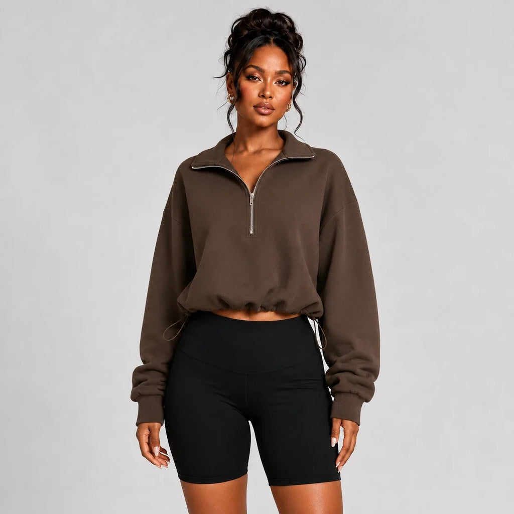 Cropped Half-Zip Sweatshirt WHD0606268