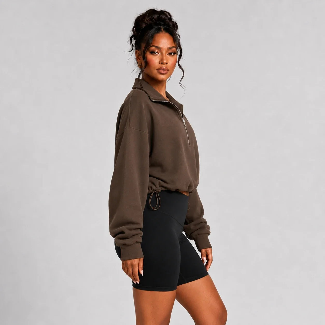 Cropped Half-Zip Sweatshirt WHD0606268
